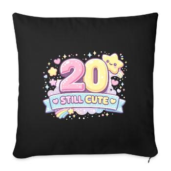 Pastel 20 Still Cute Design - Sofa pillowcase 17,3'' x 17,3'' (45 x 45 cm) - black - Front