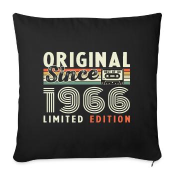 1966 Vintage Retro Geburtstagsgeschenk - Sofakissenbezug 45 x 45 cm - Schwarz - Vorne