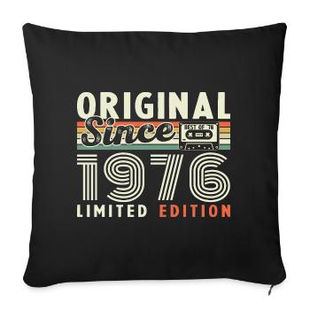 1976 Vintage Retro Geburtstagsgeschenk - Sofakissenbezug 45 x 45 cm - Schwarz - Vorne