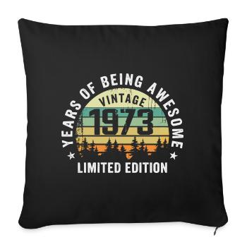 Legendary since 1973, Vintage Edition 1973 Retro - Sofa pillowcase 17,3'' x 17,3'' (45 x 45 cm) - black - Front
