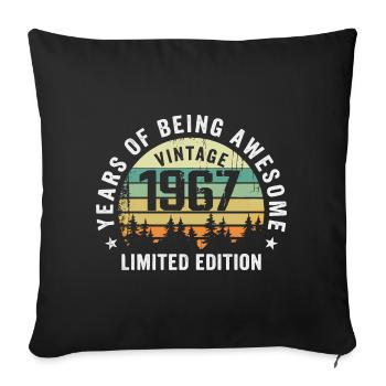 Legendary since 1967, Vintage Edition 1967 Retro - Sofa pillowcase 17,3'' x 17,3'' (45 x 45 cm) - black - Front