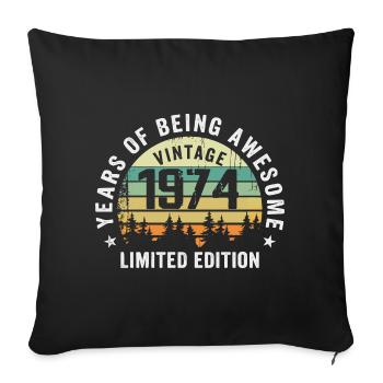 Legendary since 1974, Vintage Edition 1974 Retro - Sofa pillowcase 17,3'' x 17,3'' (45 x 45 cm) - black - Front