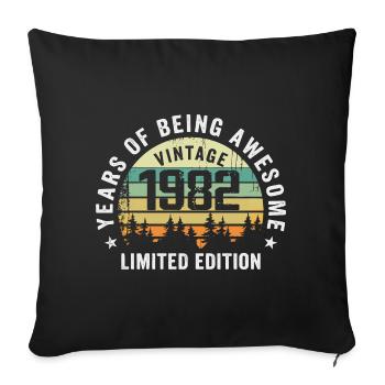 Legendary since 1982, Vintage Edition 1982 Retro - Sofa pillowcase 17,3'' x 17,3'' (45 x 45 cm) - black - Front