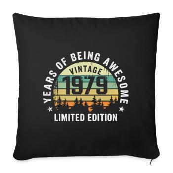 Legendary since 1979, Vintage Edition 1979 Retro - Sofa pillowcase 17,3'' x 17,3'' (45 x 45 cm) - black - Front