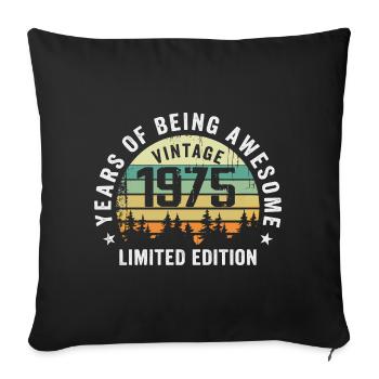 Legendary since 1975, Vintage Edition 1975 Retro - Sofa pillowcase 17,3'' x 17,3'' (45 x 45 cm) - black - Front