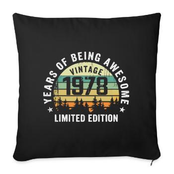 Legendary since 1978, Vintage Edition 1978 Retro - Sofa pillowcase 17,3'' x 17,3'' (45 x 45 cm) - black - Front