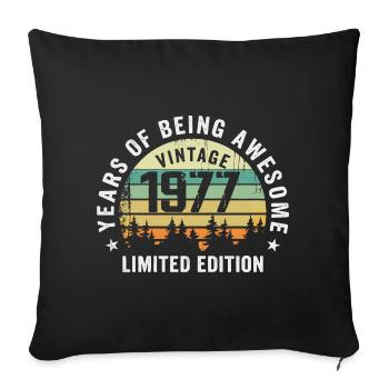 Legendary since 1977, Vintage Edition 1977 Retro - Sofa pillowcase 17,3'' x 17,3'' (45 x 45 cm) - black - Front