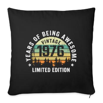 Légendaire depuis 1976, Édition Vintage 1976 Retro - Housse de coussin décorative 45 x 45 cm - noir - Devant
