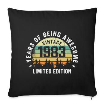 Legendary since 1983, Vintage Edition 1983 Retro - Sofa pillowcase 17,3'' x 17,3'' (45 x 45 cm) - black - Front