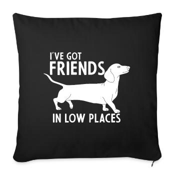 Teckel dans les Basses Places - Housse de coussin décorative 45 x 45 cm - noir - Devant