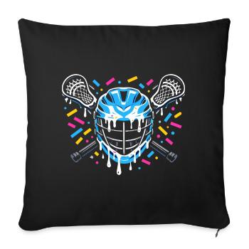 Lacrosse, Lacrosse players, Lacrosse graphics - Sofa pillowcase 17,3'' x 17,3'' (45 x 45 cm) - black - Front