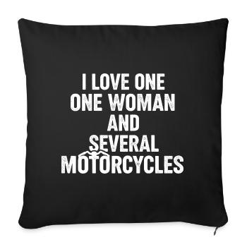 A Woman and Several Motorcycles: Biker Humor - Sofa pillowcase 17,3'' x 17,3'' (45 x 45 cm) - black - Front