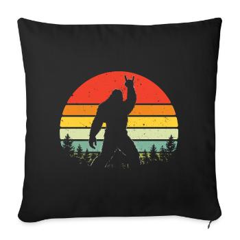 Bigfoot Rock sur Shield Sasquatch Yéti Rock & Roll - Housse de coussin décorative 45 x 45 cm - noir - Devant