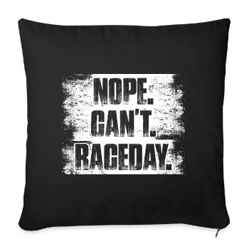 Non, je ne peux pas le jour de la course, amateur de voitures, mécanicien, - Housse de coussin décorative 45 x 45 cm - noir - Devant