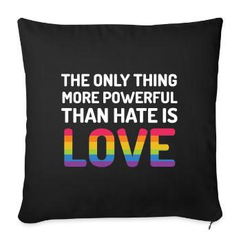 Mois de la fierté LGBTQ - La seule chose plus puissante - Housse de coussin décorative 45 x 45 cm - noir - Devant