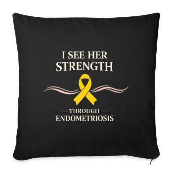 Endometriose-bewusstsein Endo Warrior - Sofakissenbezug 45 x 45 cm - Schwarz - Vorne