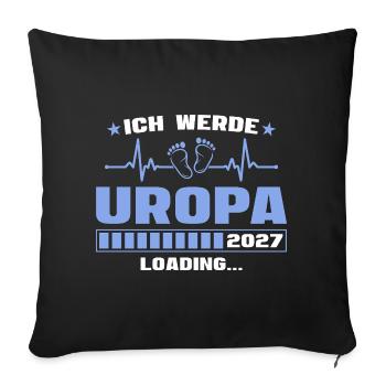 Ich werde Uropa 2027 – Werdender Urgroßvater - Sofakissenbezug 45 x 45 cm - Schwarz - Vorne