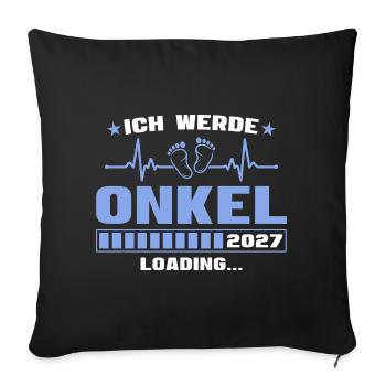Ich werde Onkel 2027 – Werdender Onkel - Sofakissenbezug 45 x 45 cm - Schwarz - Vorne