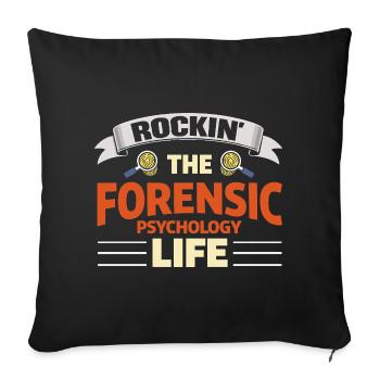 Rockin La vie en psychologie médico-légale - Housse de coussin décorative 45 x 45 cm - noir - Devant