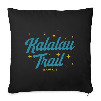 Sentier Kalalau Hawaï Écriture et Stars - Housse de coussin décorative 45 x 45 cm - noir - Devant