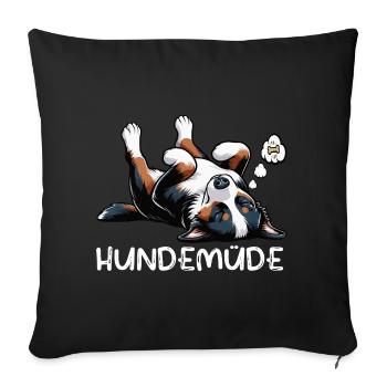 Hundemüde Appenzeller Sennenhund Sennenhunde  - Sofakissenbezug 45 x 45 cm - Schwarz - Vorne