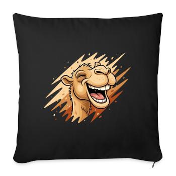 Laughing Camel Cartoon - Sofa pillowcase 17,3'' x 17,3'' (45 x 45 cm) - black - Front