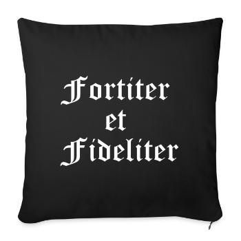 Fortiter et Fideliter Gothique - Housse de coussin décorative 45 x 45 cm - noir - Devant