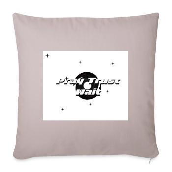 Pray, Trust and Wait  - Sofa pillowcase 17,3'' x 17,3'' (45 x 45 cm) - light taupe - Front