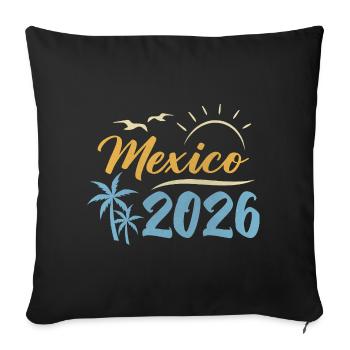 Mexiko 2026 - Sofakissenbezug 45 x 45 cm - Schwarz - Vorne