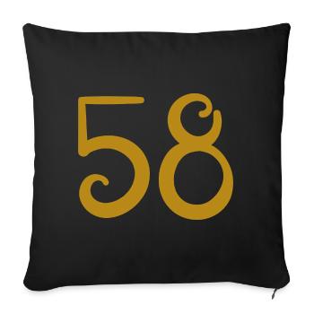 58 - Sofa pillowcase 17,3'' x 17,3'' (45 x 45 cm) - black - Front