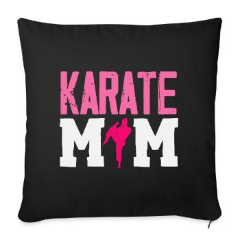 Karate Mama Kampfsport Mutter Kämpferin Pink - Sofakissenbezug 45 x 45 cm - Schwarz - Vorne