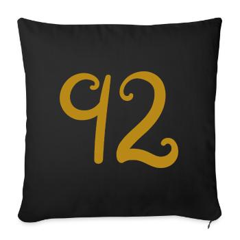 92 - Sofa pillowcase 17,3'' x 17,3'' (45 x 45 cm) - black - Front
