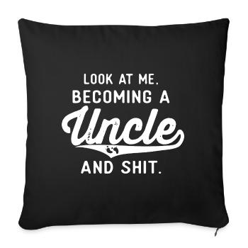 Devenir oncle — Écriture audacieuse - Housse de coussin décorative 45 x 45 cm - noir - Devant