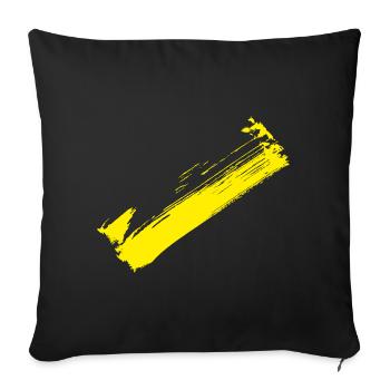 Brush Style Stripe - Diagonal Yellow - Sofa pillowcase 17,3'' x 17,3'' (45 x 45 cm) - black - Front
