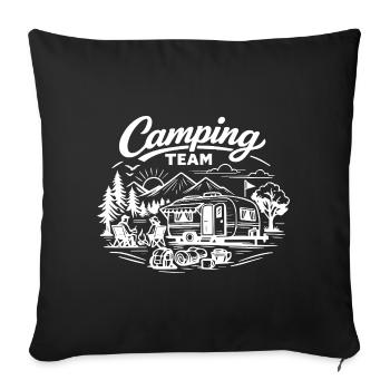 Camping Team Wagon - Housse de coussin décorative 45 x 45 cm - noir - Devant