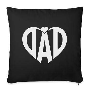 Silhouette faute de frappe de Heart Dad - Housse de coussin décorative 45 x 45 cm - noir - Devant