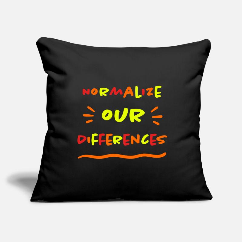 Normalize our Differences - Inklusion - neon Sofakissenbezug 45 x 45 cm