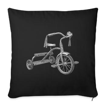 Tricycle - Housse de coussin décorative 45 x 45 cm - noir - Devant