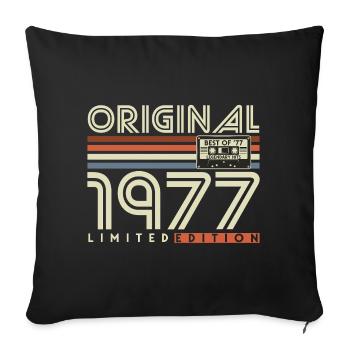 1977 Vintage Vintage Rétro Cadeau d’anniversaire - Housse de coussin décorative 45 x 45 cm - noir - Devant
