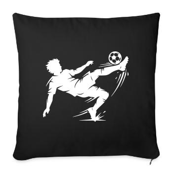 Fallrückzieher Fussball Silhouette - Sofakissenbezug 45 x 45 cm - Schwarz - Vorne