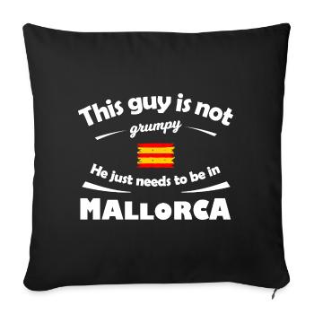 Mallorca Inselglück – Nicht Grumpy - Sofakissenbezug 45 x 45 cm - Schwarz - Vorne
