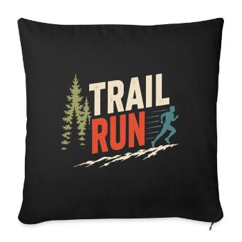 Course sur sentier - Housse de coussin décorative 45 x 45 cm - noir - Devant