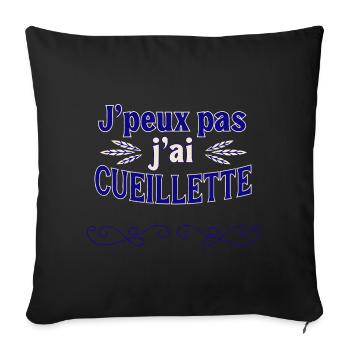 J'peux pas j'ai cueillette - Housse de coussin décorative 45 x 45 cm - noir - Devant