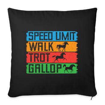Hobby Horse Rider Walk Trot Gallop English Riding - Sofa pillowcase 17,3'' x 17,3'' (45 x 45 cm) - black - Front