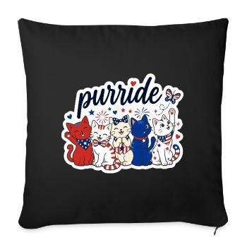 Purride American Cat Festival - Sofa pillowcase 17,3'' x 17,3'' (45 x 45 cm) - black - Front
