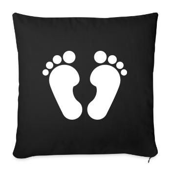 Pieds nus, pieds nus - Housse de coussin décorative 45 x 45 cm - noir - Devant