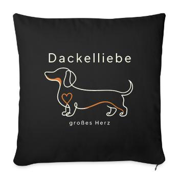 Dackelliebe Grosses Herz Dachshund Dog Lover - Sofa pillowcase 17,3'' x 17,3'' (45 x 45 cm) - black - Front