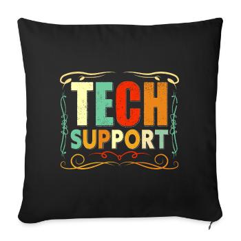 Tech Support Buntes Retro - Sofakissenbezug 45 x 45 cm - Schwarz - Vorne