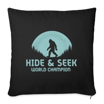 Versteckspiel-Weltmeister Bigfoot Vintage - Sofakissenbezug 45 x 45 cm - Schwarz - Vorne