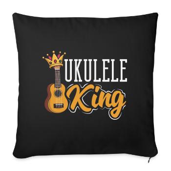 Funny Ukulele Designs and Sayings - Sofa pillowcase 17,3'' x 17,3'' (45 x 45 cm) - black - Front